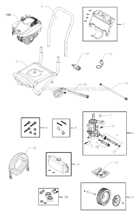 Page A Diagram and Parts List for 020306-4  Briggs and Stratton Pressure Washer